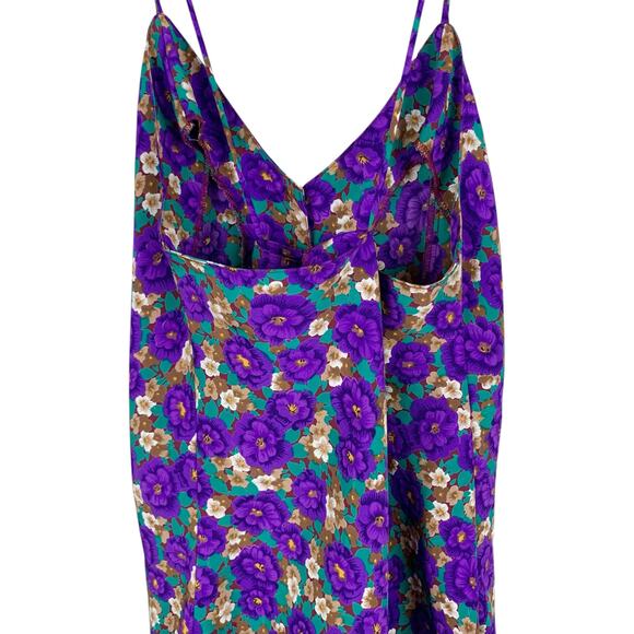 Vintage Jo Intimates Teddy Romper Purple Floral One Piece Cami Shorts Women's S - Picture 6 of 9